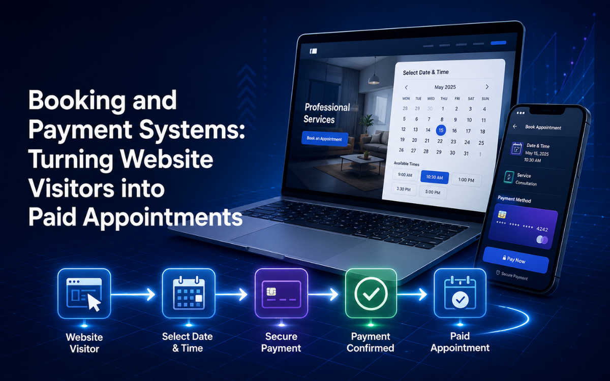 Website with booking and payment system for appointment businesses
